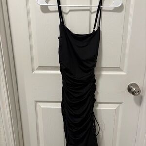 Princess Polly Black Ruched  Dress
